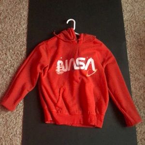 Orange sweatshirt with nasa logo